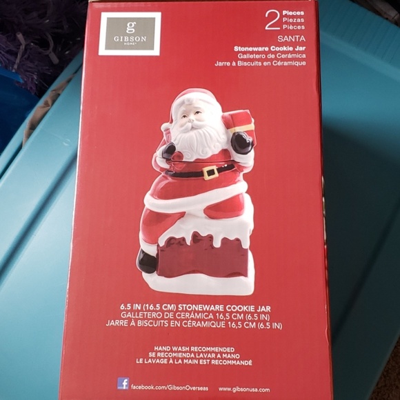 🆕️ Gibson Santa Cookie Jar 2 Piece Stoneware New - Picture 2 of 7